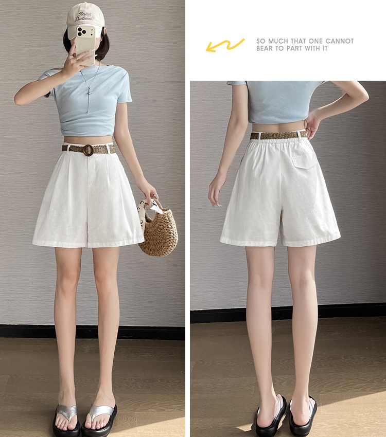 Casual high waist shorts wears outside wide leg pants for women