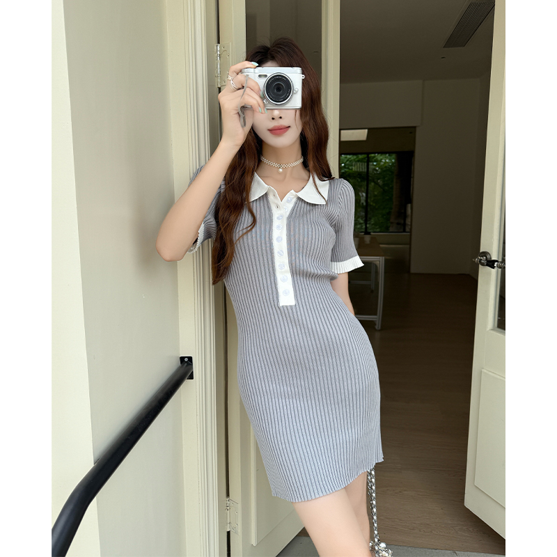 American style small fellow mixed colors dress