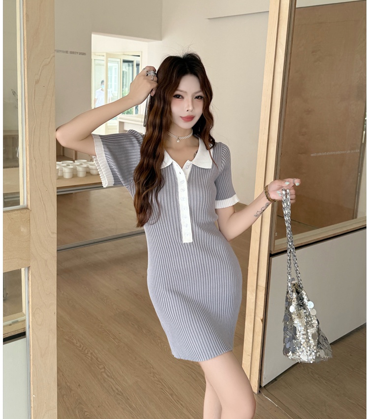 American style small fellow mixed colors dress