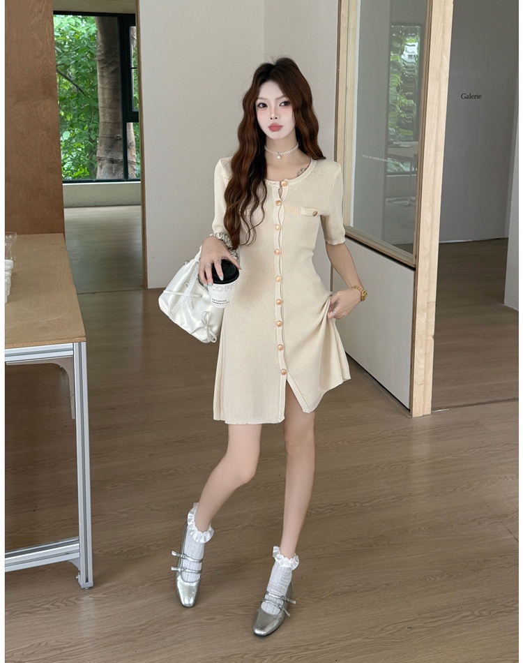 A-line summer T-back France style chanelstyle dress