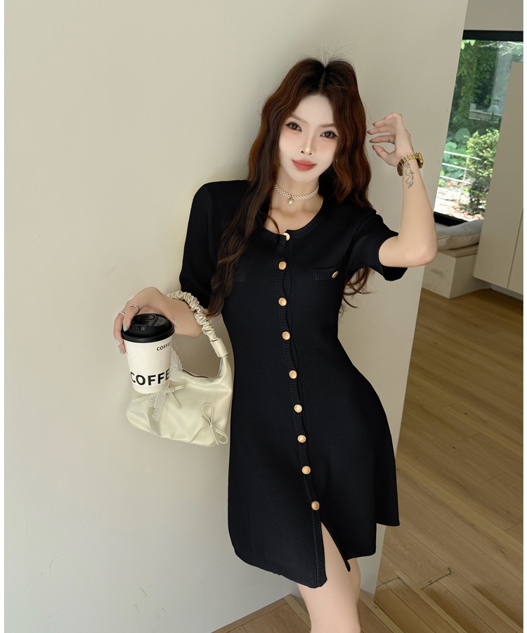 A-line summer T-back France style chanelstyle dress