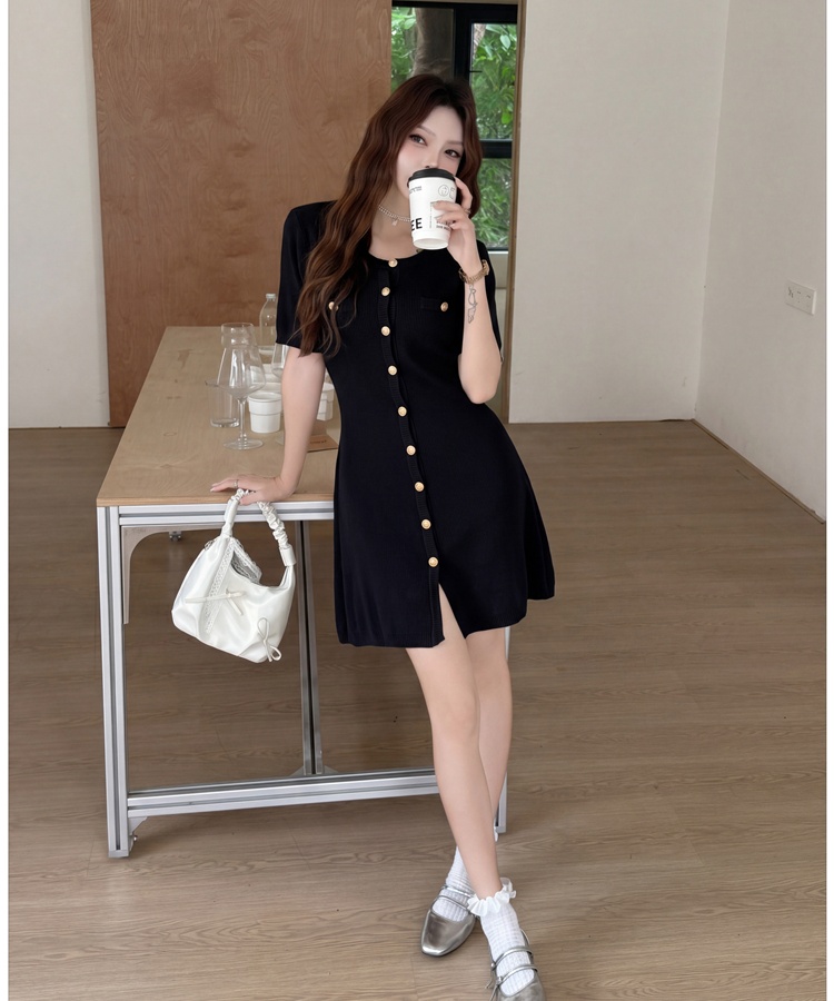 A-line summer T-back France style chanelstyle dress