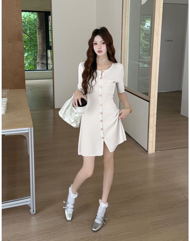 A-line summer T-back France style chanelstyle dress