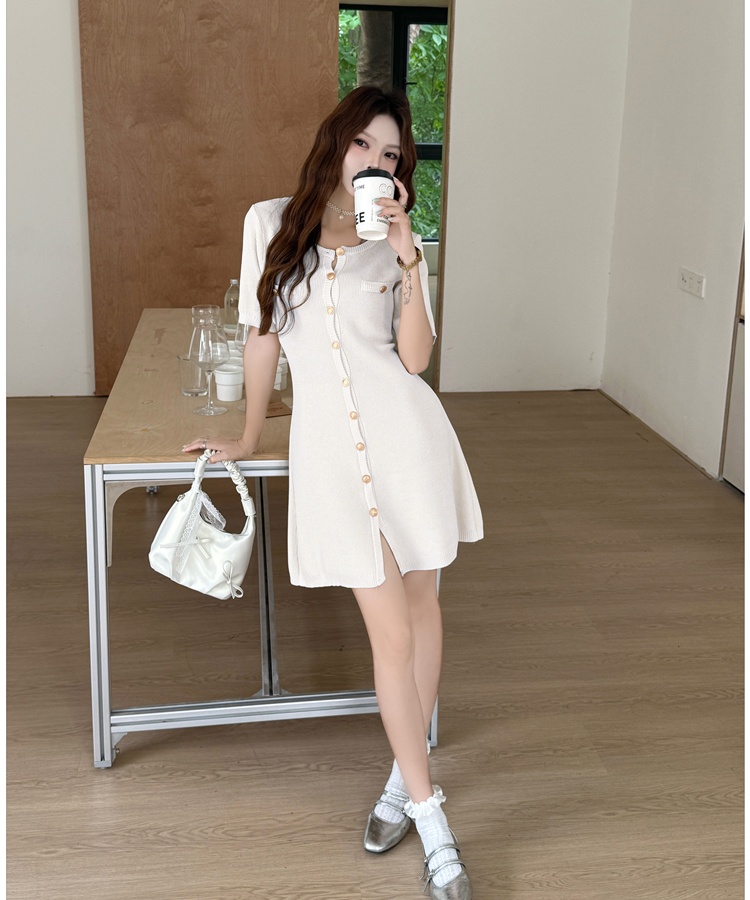 A-line summer T-back France style chanelstyle dress