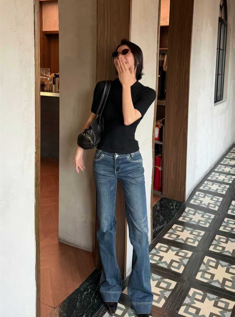 All-match short sleeve tops slim summer T-shirt for women