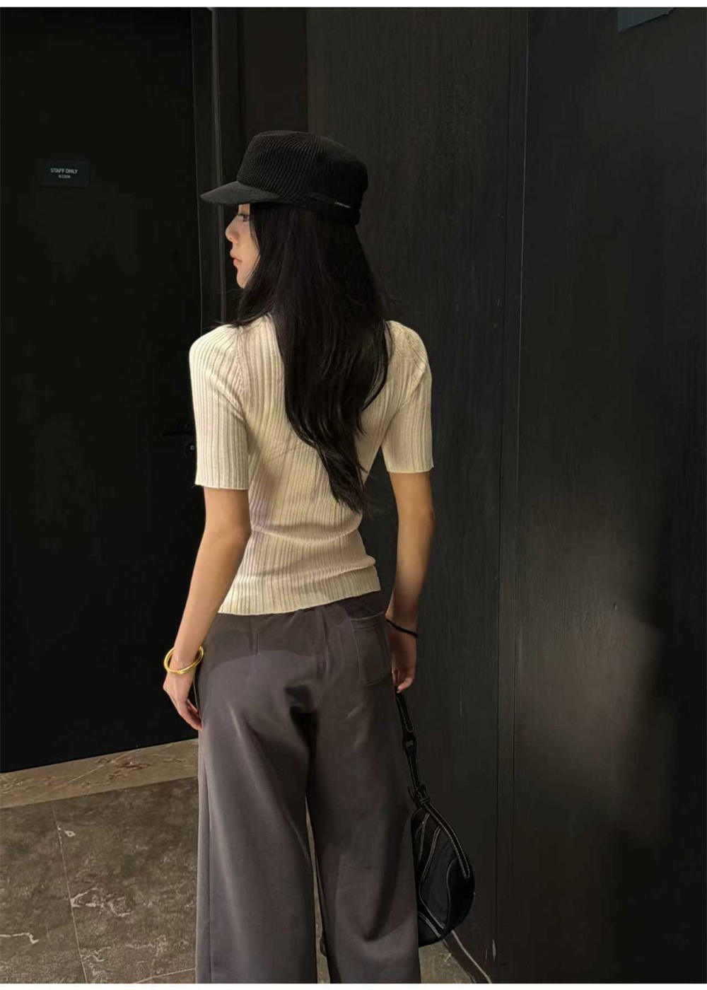 All-match short sleeve tops slim summer T-shirt for women