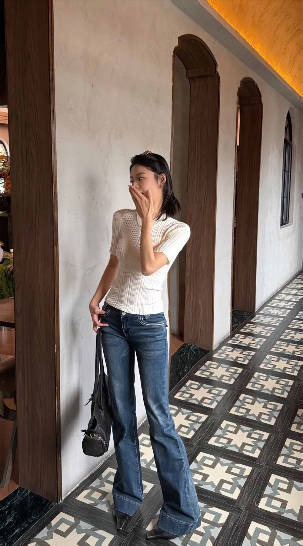 All-match short sleeve tops slim summer T-shirt for women