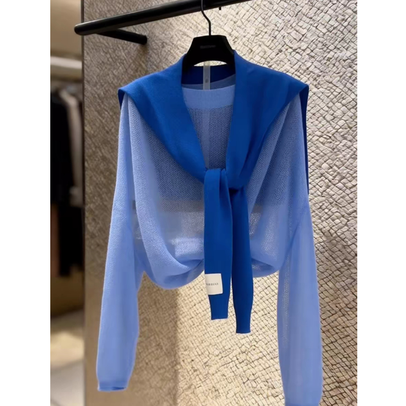Blue unique thin small light sunscreen smock