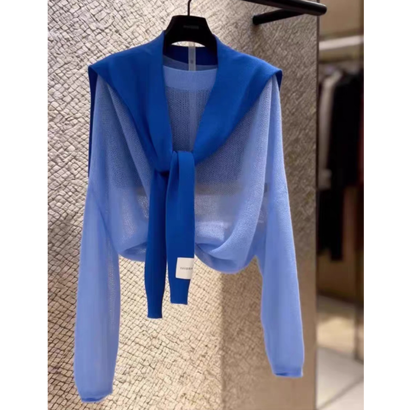 Blue unique thin small light sunscreen smock