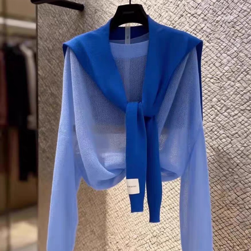 Blue unique thin small light sunscreen smock