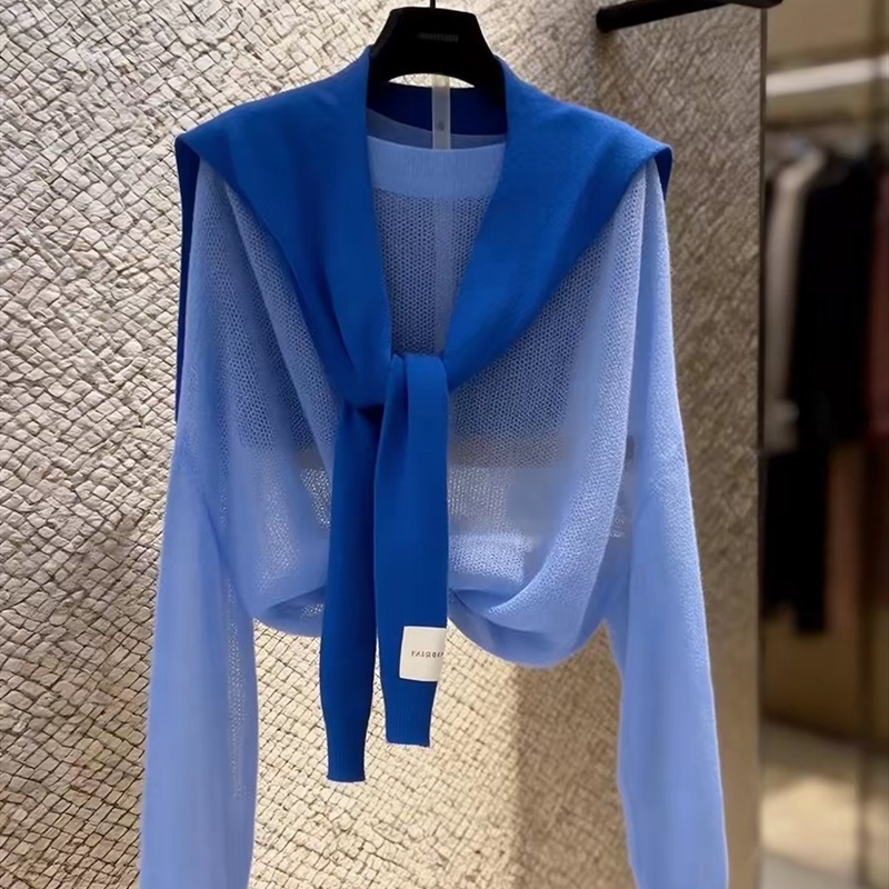 Blue unique thin small light sunscreen smock