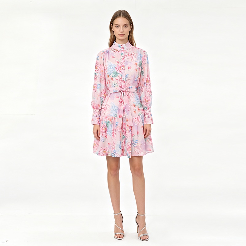 Short painted vacation spring and summer painting dress