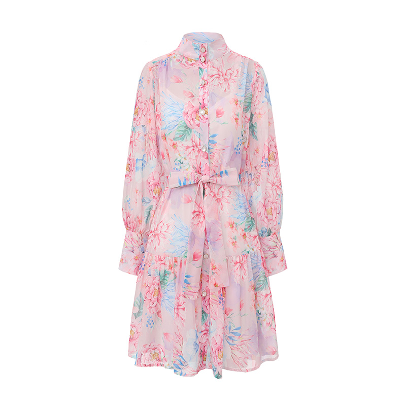 Short painted vacation spring and summer painting dress