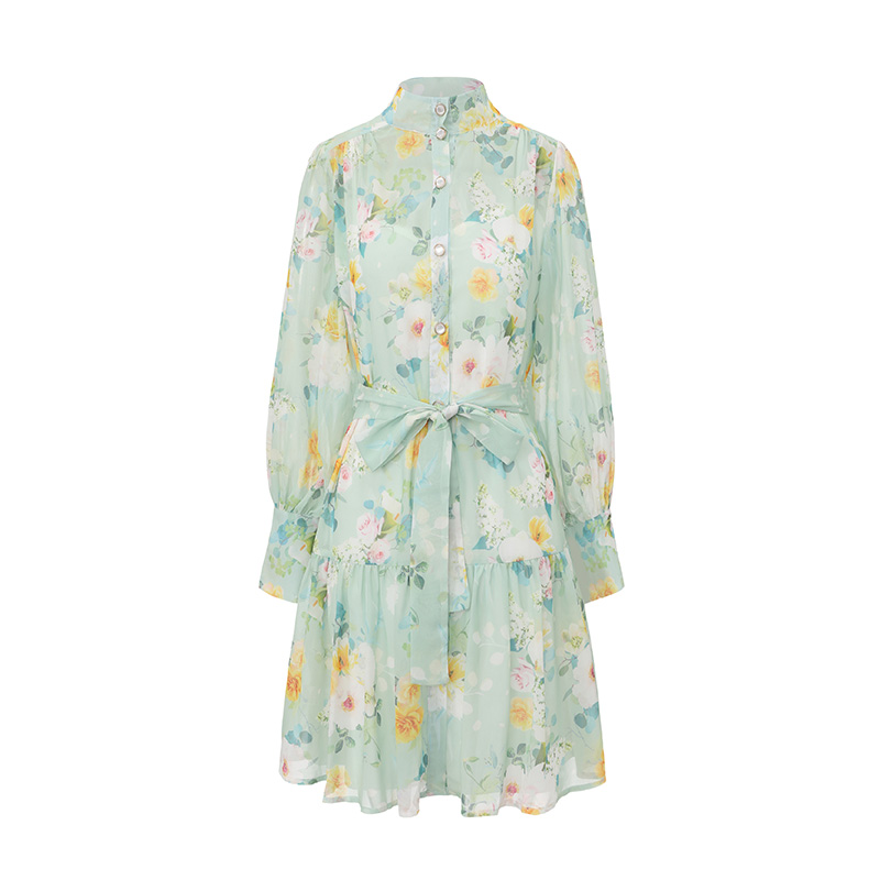 Short painting painted spring and summer dress