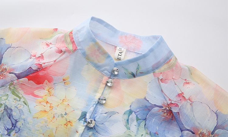 Lantern sleeve beautiful skirt high waist shirt 2pcs set