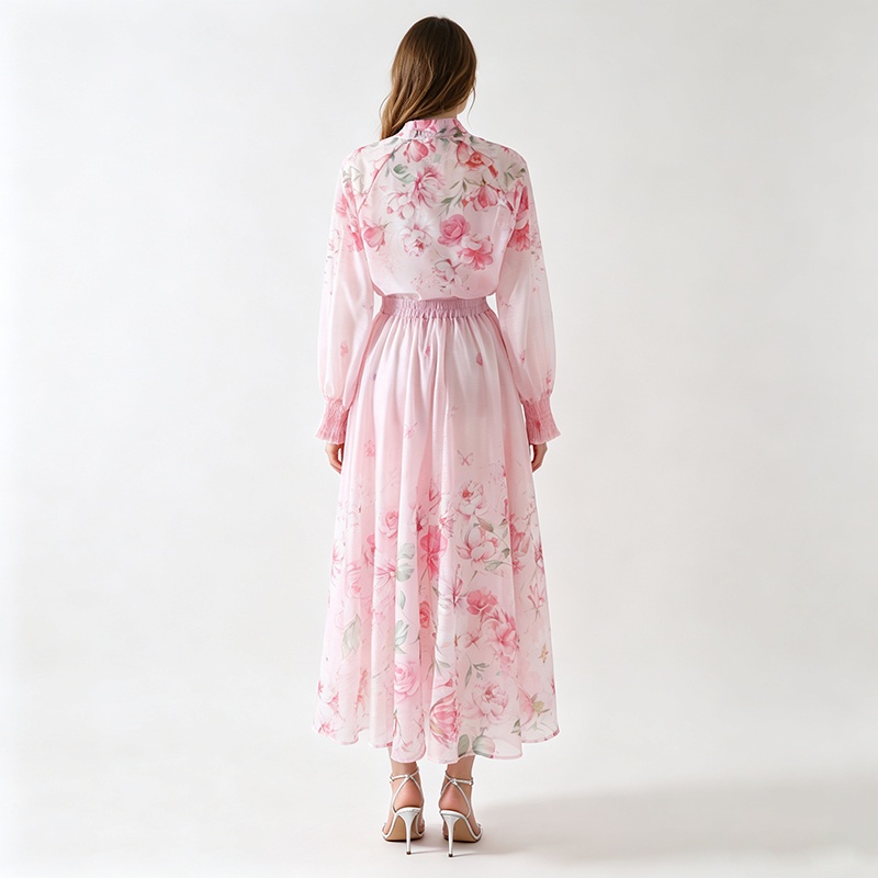 Beautiful high waist skirt spring and summer shirt 2pcs set