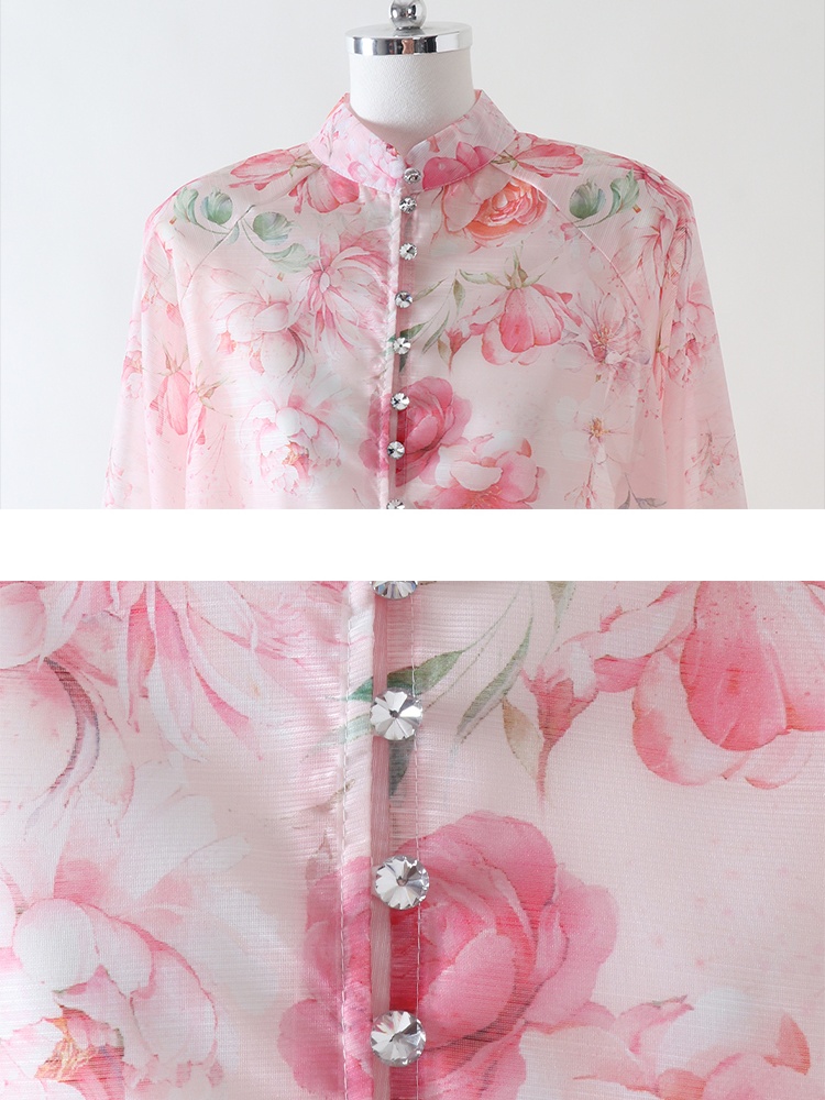 Beautiful high waist skirt spring and summer shirt 2pcs set