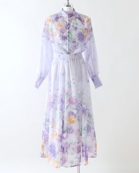 Spring and summer beautiful shirt sweet skirt 2pcs set