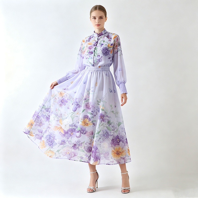 Spring and summer beautiful shirt sweet skirt 2pcs set