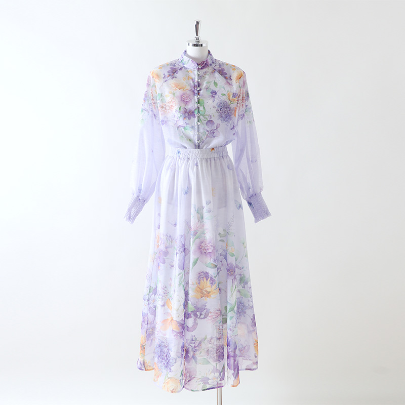 Spring and summer beautiful shirt sweet skirt 2pcs set