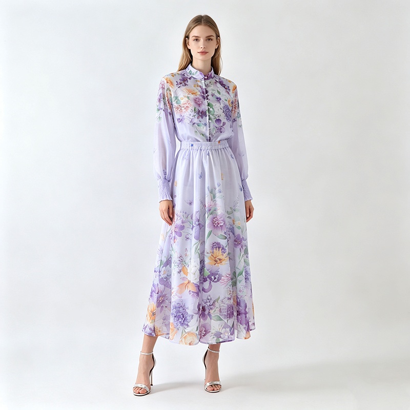 Spring and summer beautiful shirt sweet skirt 2pcs set