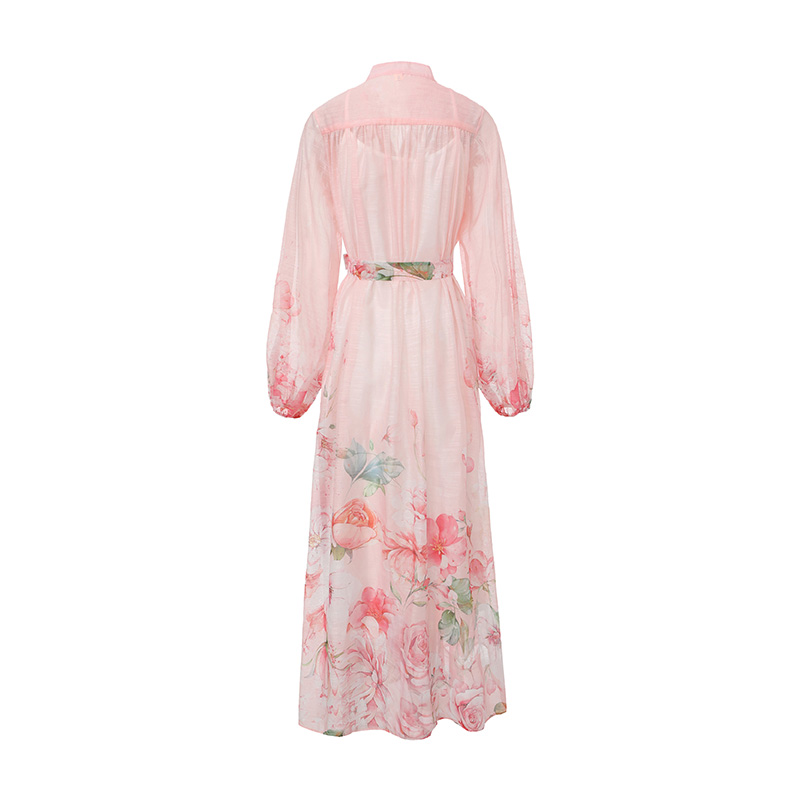 Stereoscopic beading spring and summer pinched waist dress