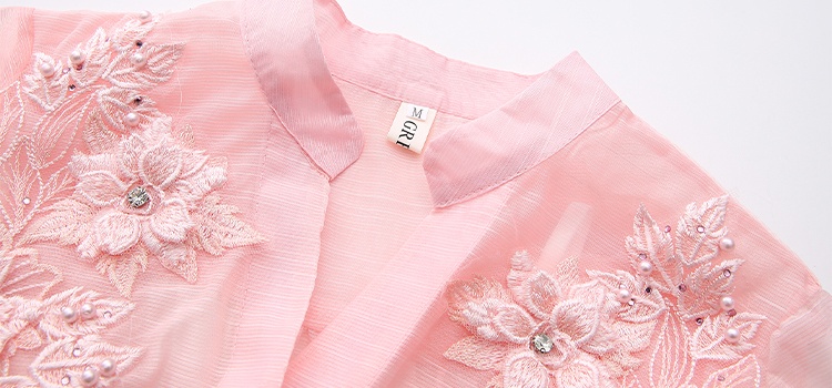 Stereoscopic beading spring and summer pinched waist dress