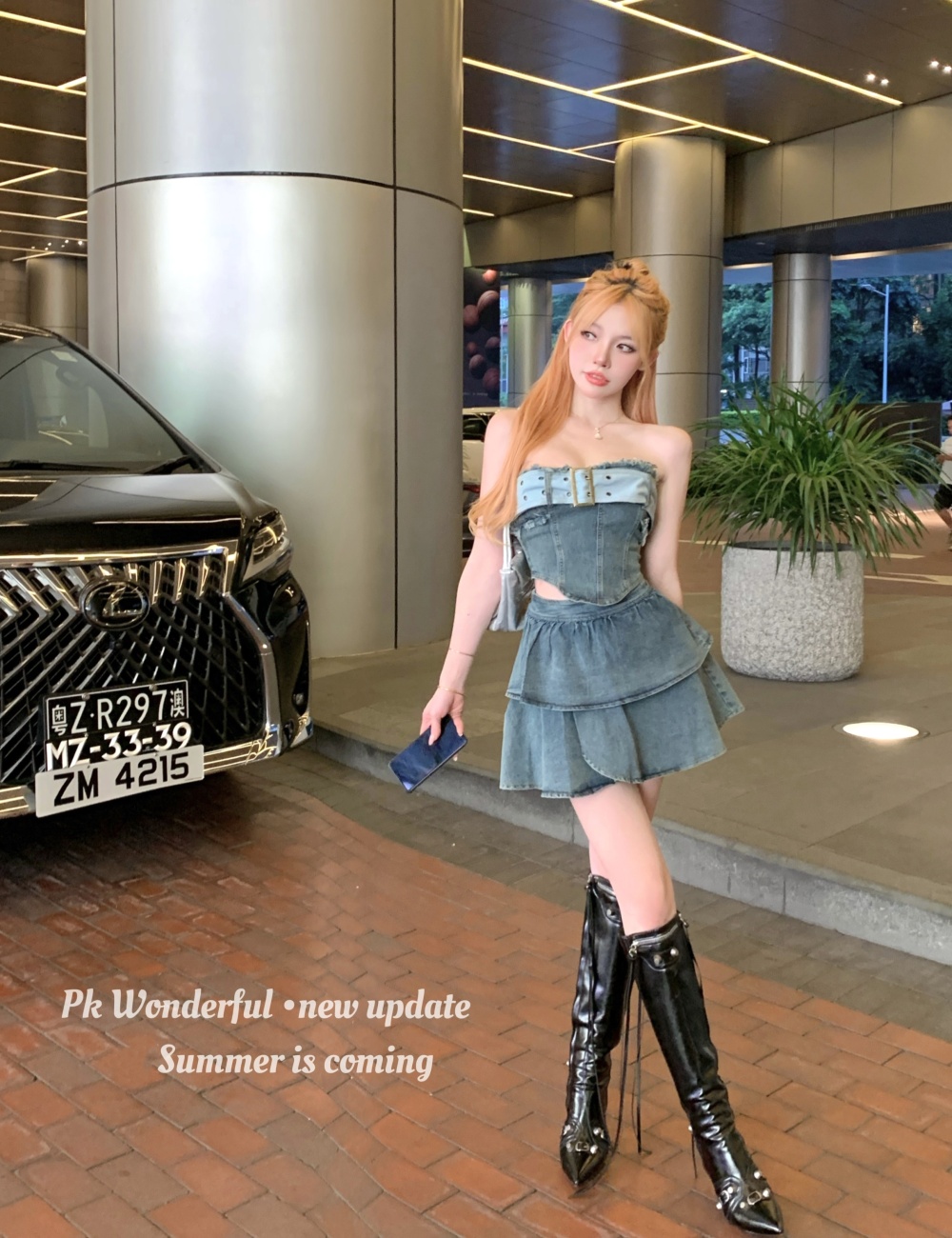 Spicegirl tops short skirt 2pcs set for women