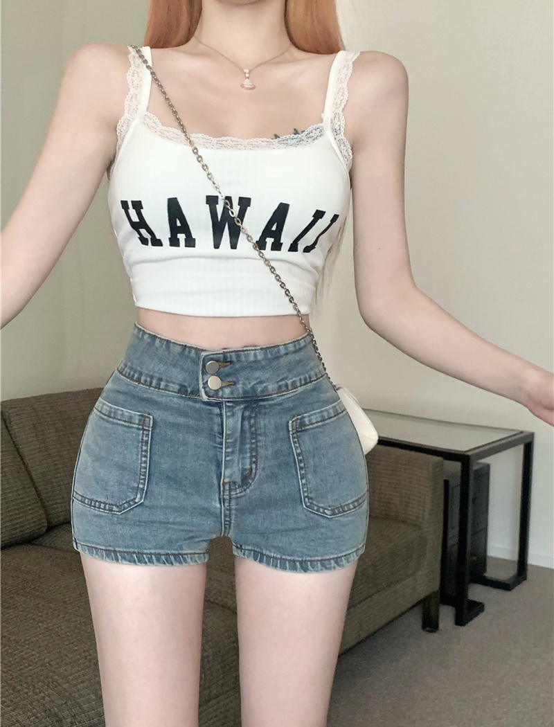 Summer A-line package hip shorts tight spicegirl jeans