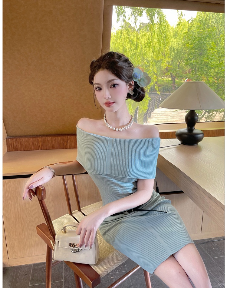Package hip enticement dress Korean style knitted T-back