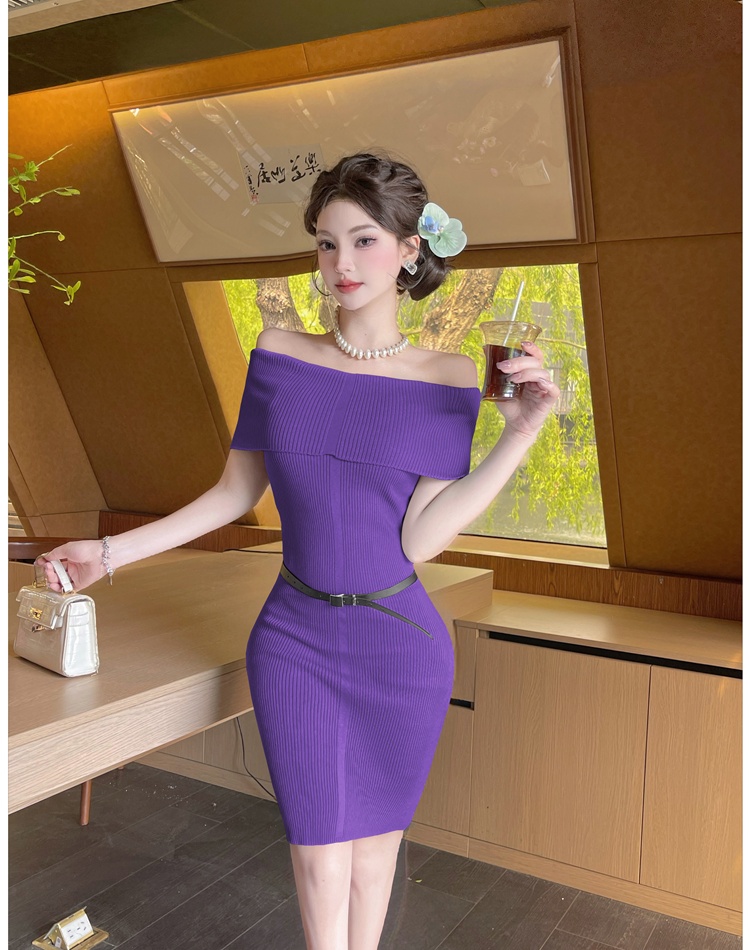 Package hip enticement dress Korean style knitted T-back