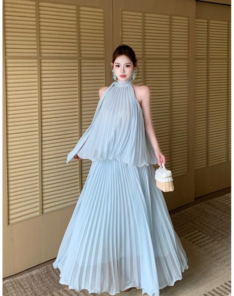 Sleeveless summer vest A-line skirt 2pcs set for women