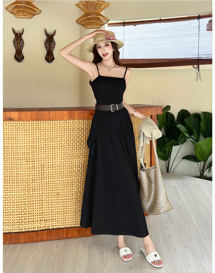 Wrapped chest skirt sling cardigan a set for women
