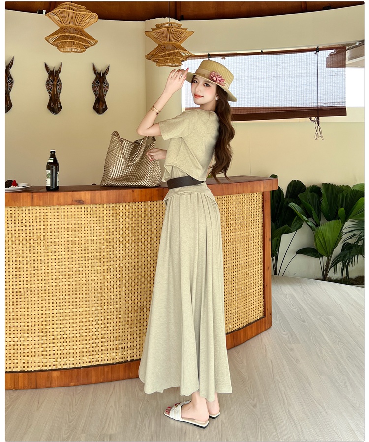 Wrapped chest skirt sling cardigan a set for women