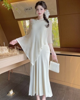 Stripe smock summer dress 2pcs set for women