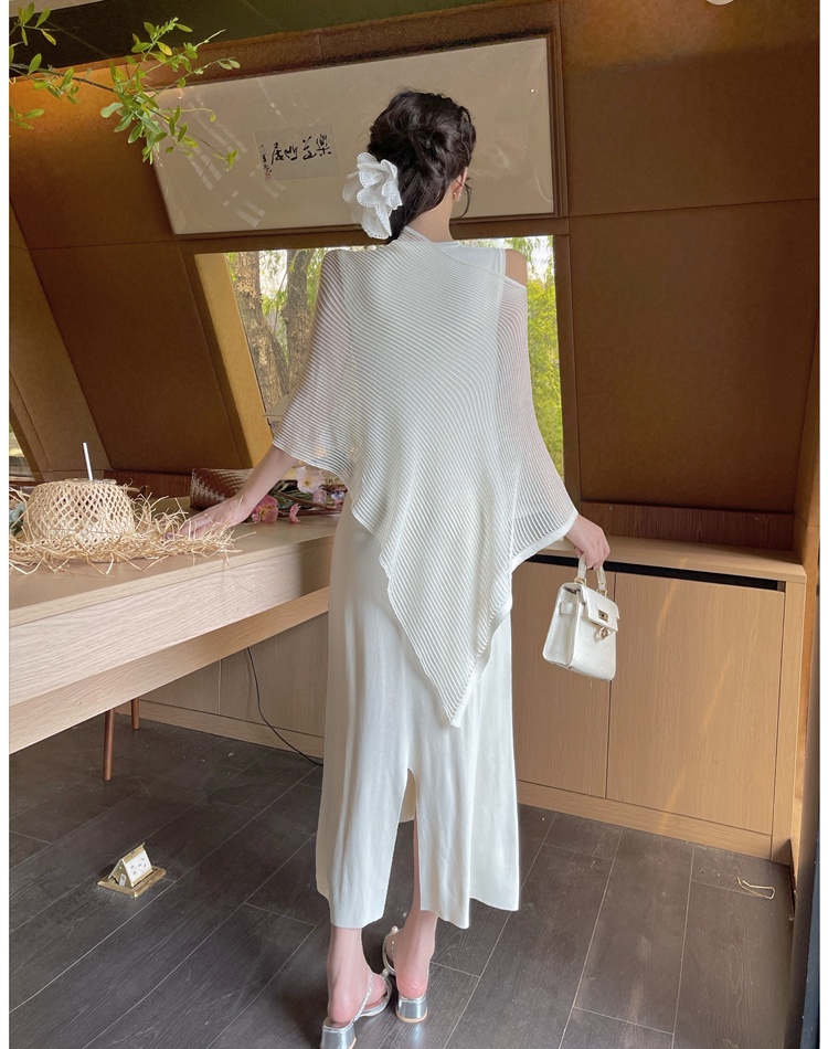 Stripe smock summer dress 2pcs set for women
