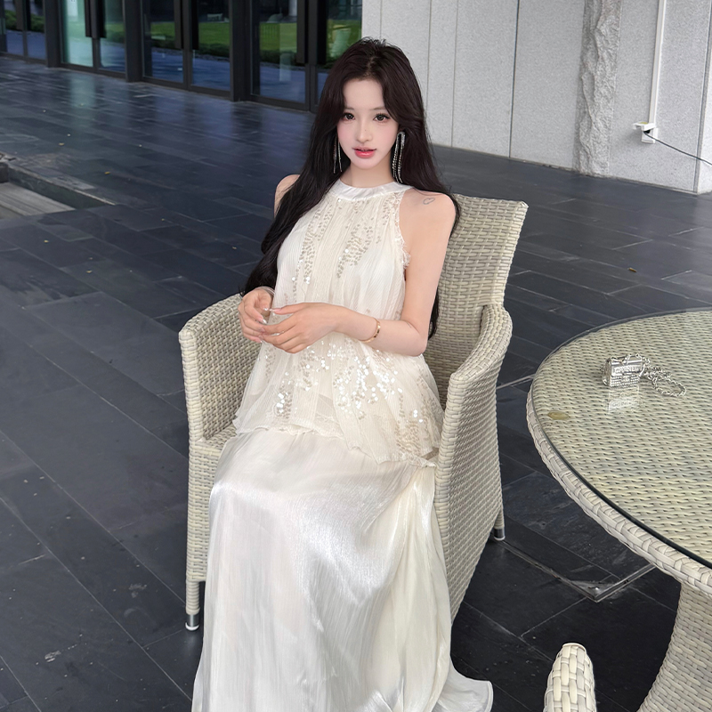 Temperament tops vacation skirt 2pcs set for women