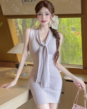 Spicegirl streamer short slim package hip summer dress
