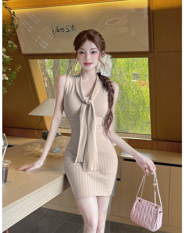 Spicegirl streamer short slim package hip summer dress