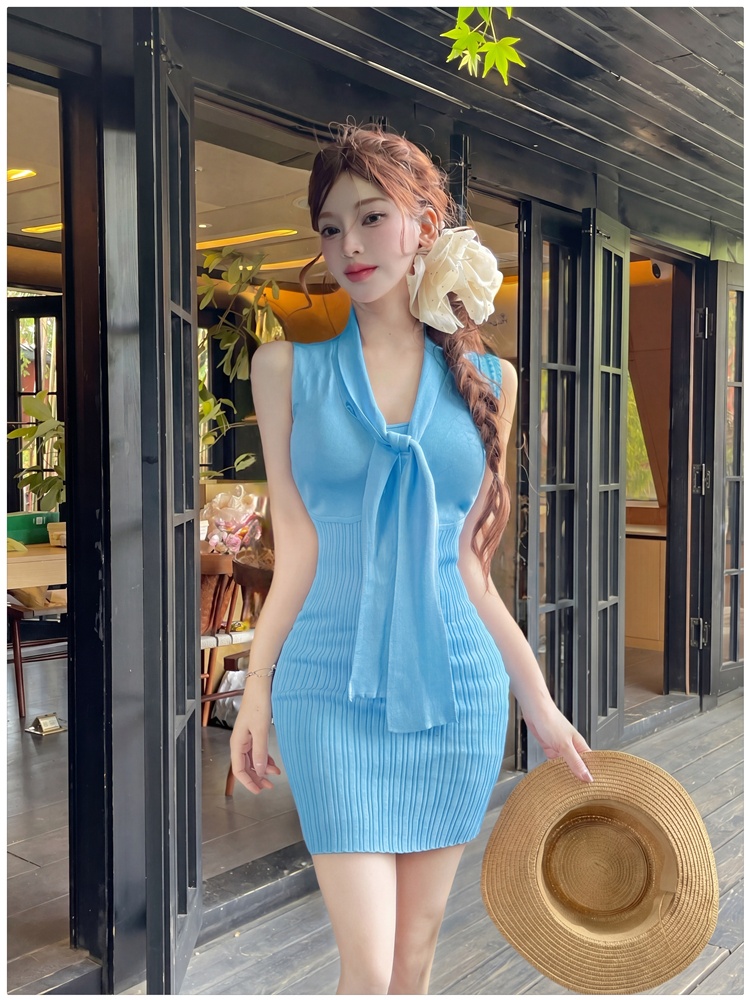 Spicegirl streamer short slim package hip summer dress