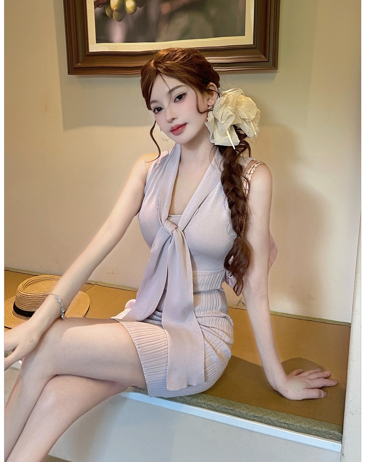 Spicegirl streamer short slim package hip summer dress