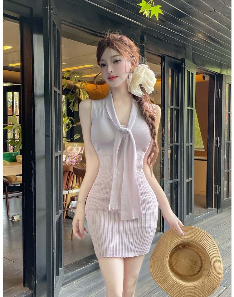 Spicegirl streamer short slim package hip summer dress