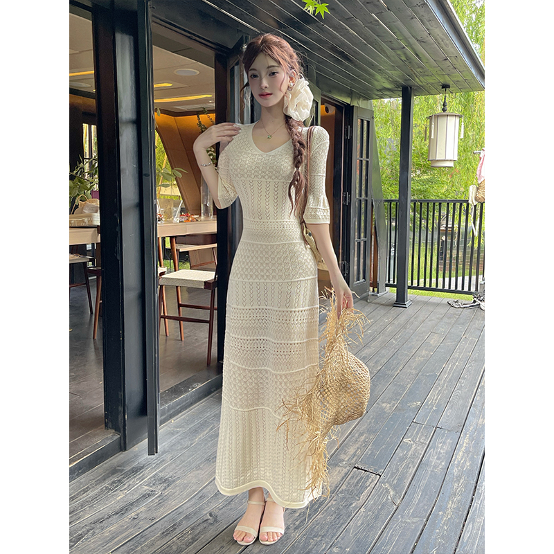 Beautiful hollow long dress summer dress for women