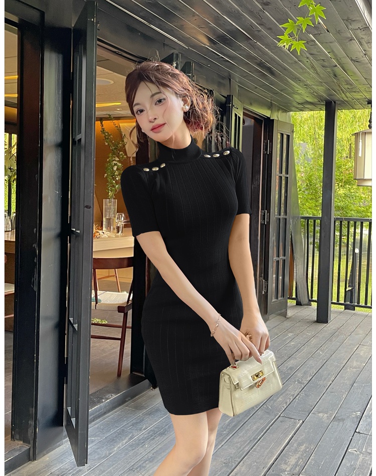 Knitted light luxury dress chanelstyle T-back for women