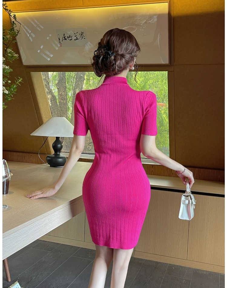 Knitted light luxury dress chanelstyle T-back for women