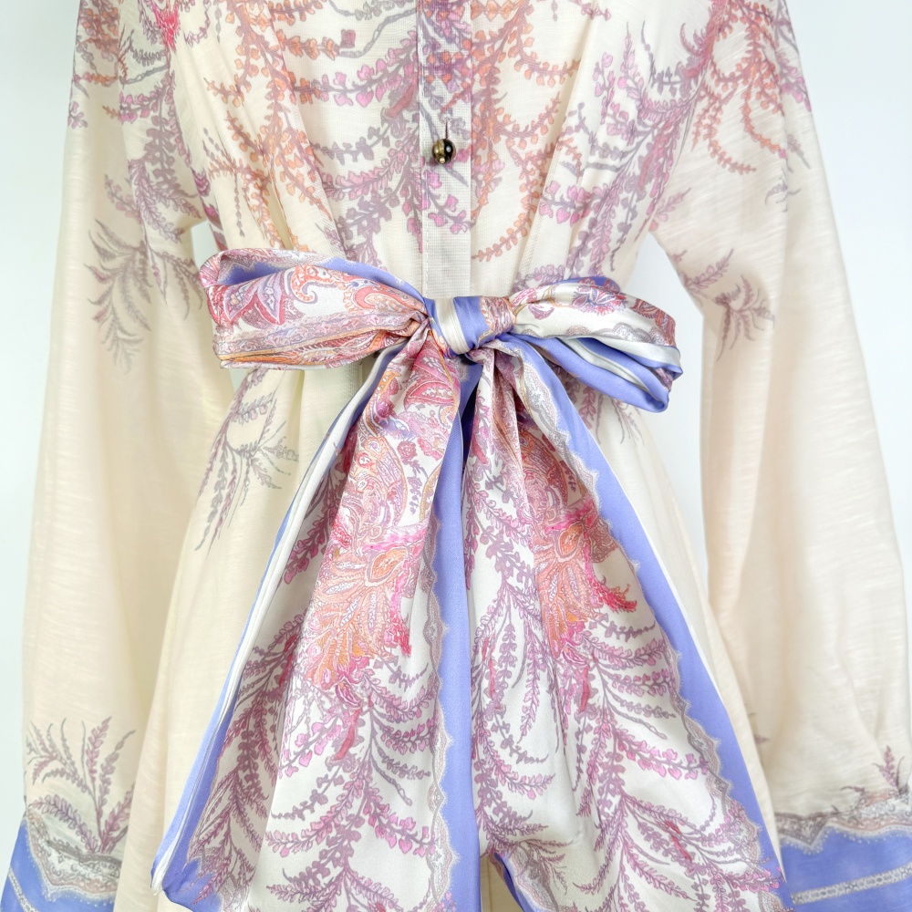 Temperament long dress single-breasted dress
