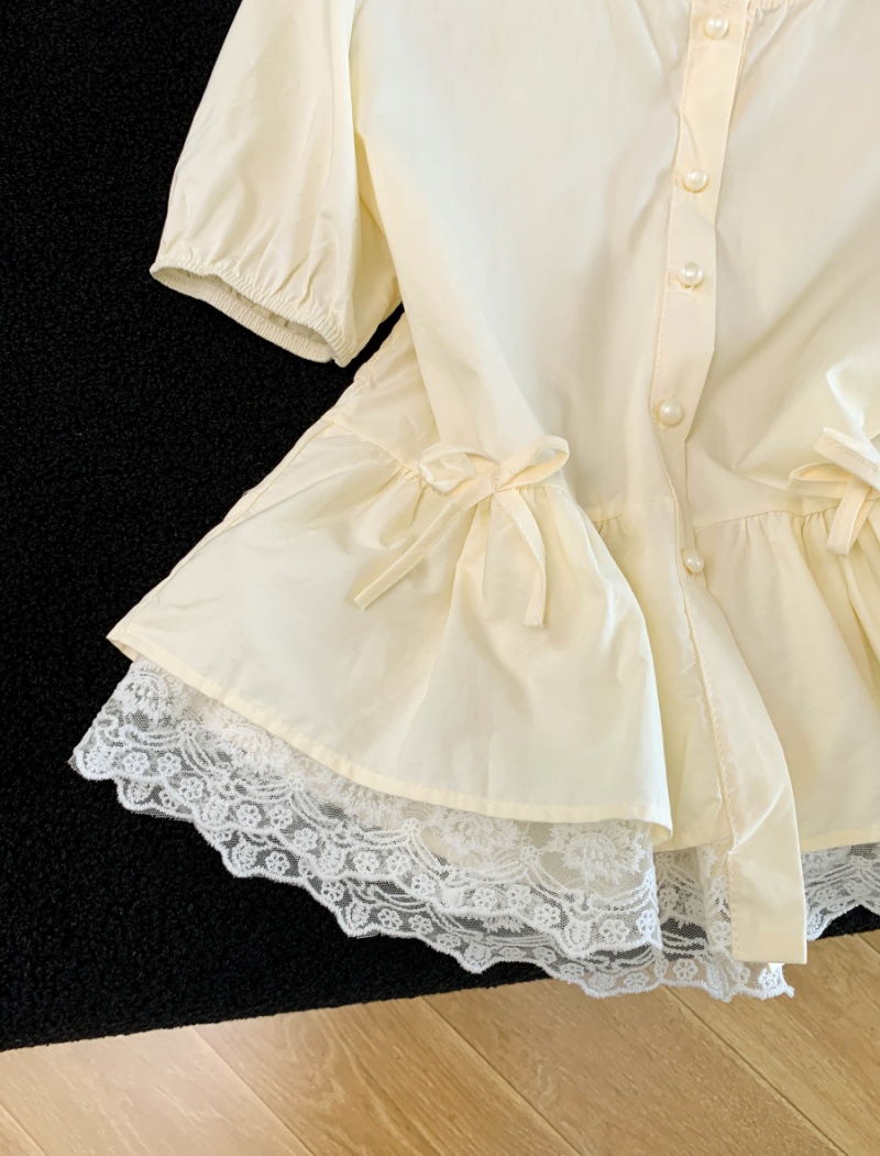 Loose Korean style shirt short sleeve tops for women