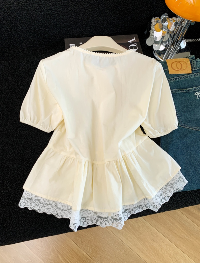 Loose Korean style shirt short sleeve tops for women