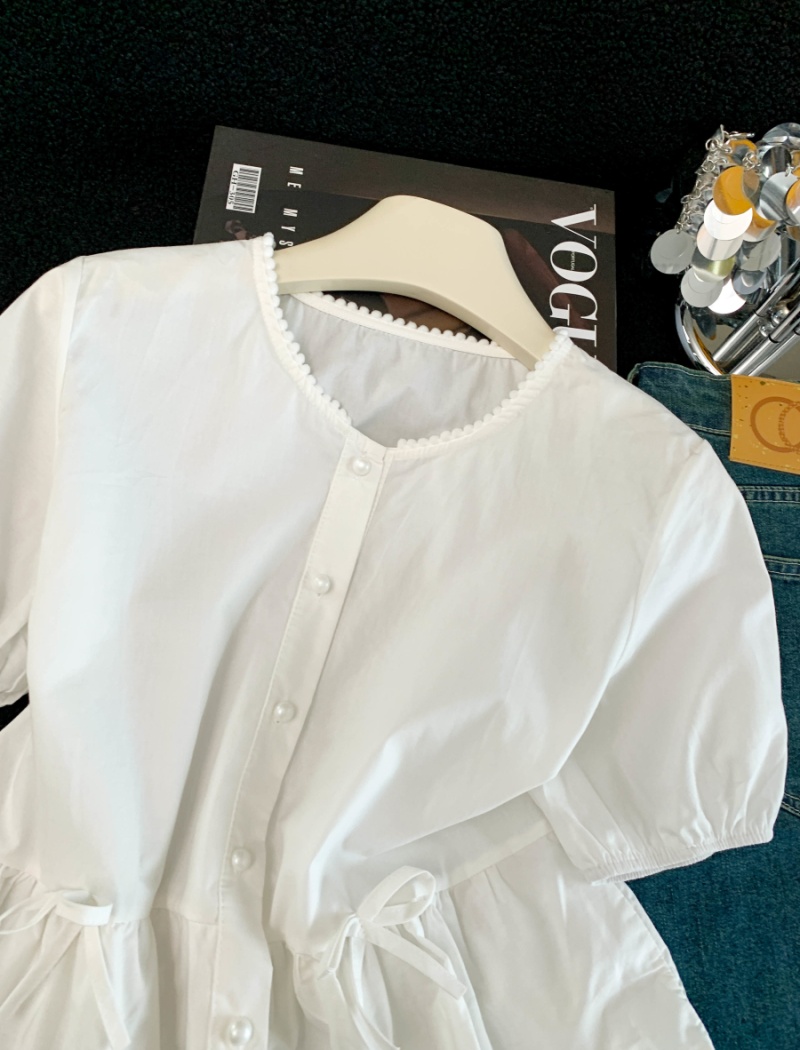 Loose Korean style shirt short sleeve tops for women