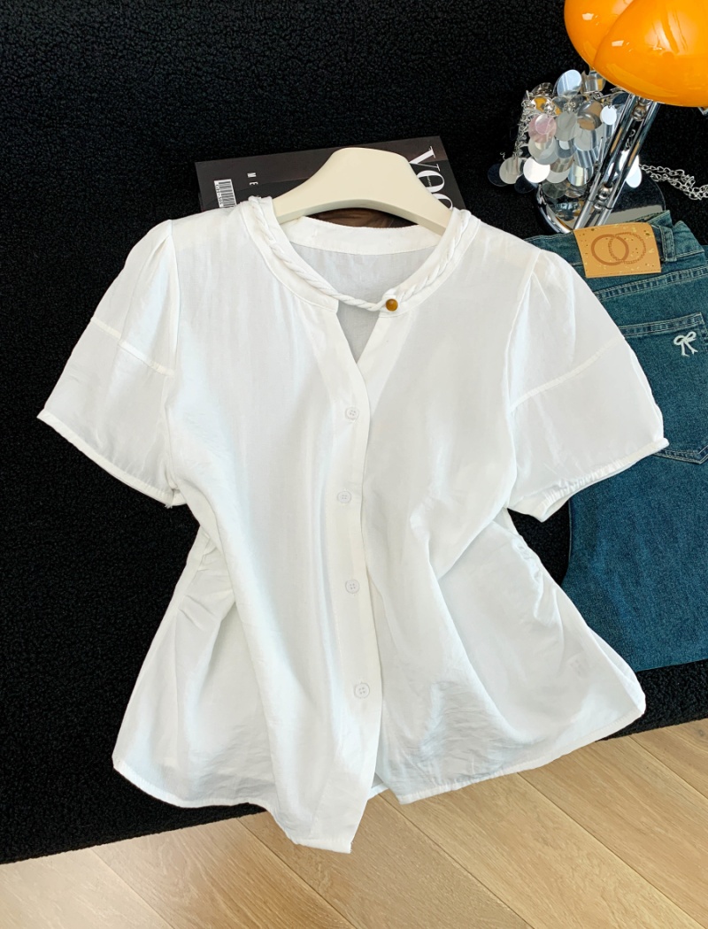 Short sleeve simple short shirt fashion all-match small shirt